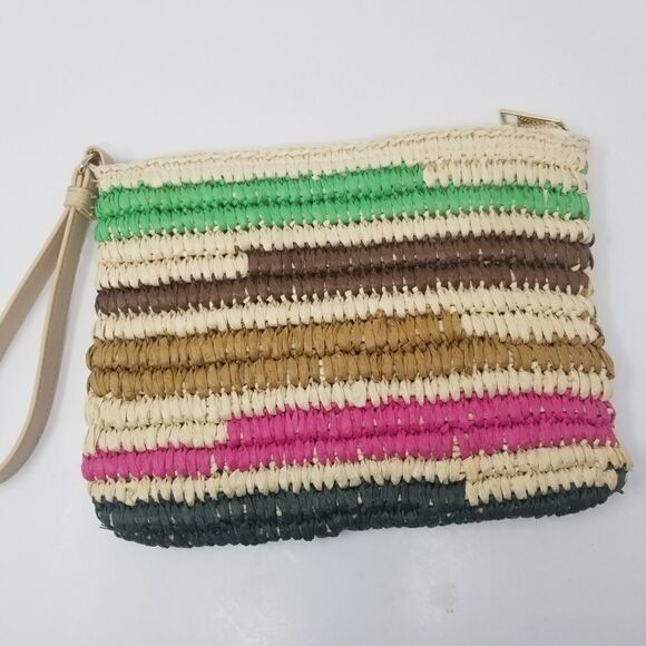 NWOT. Retro straw style wristlet bag. Multicolor rattan, straw. - Picture 8 of 10